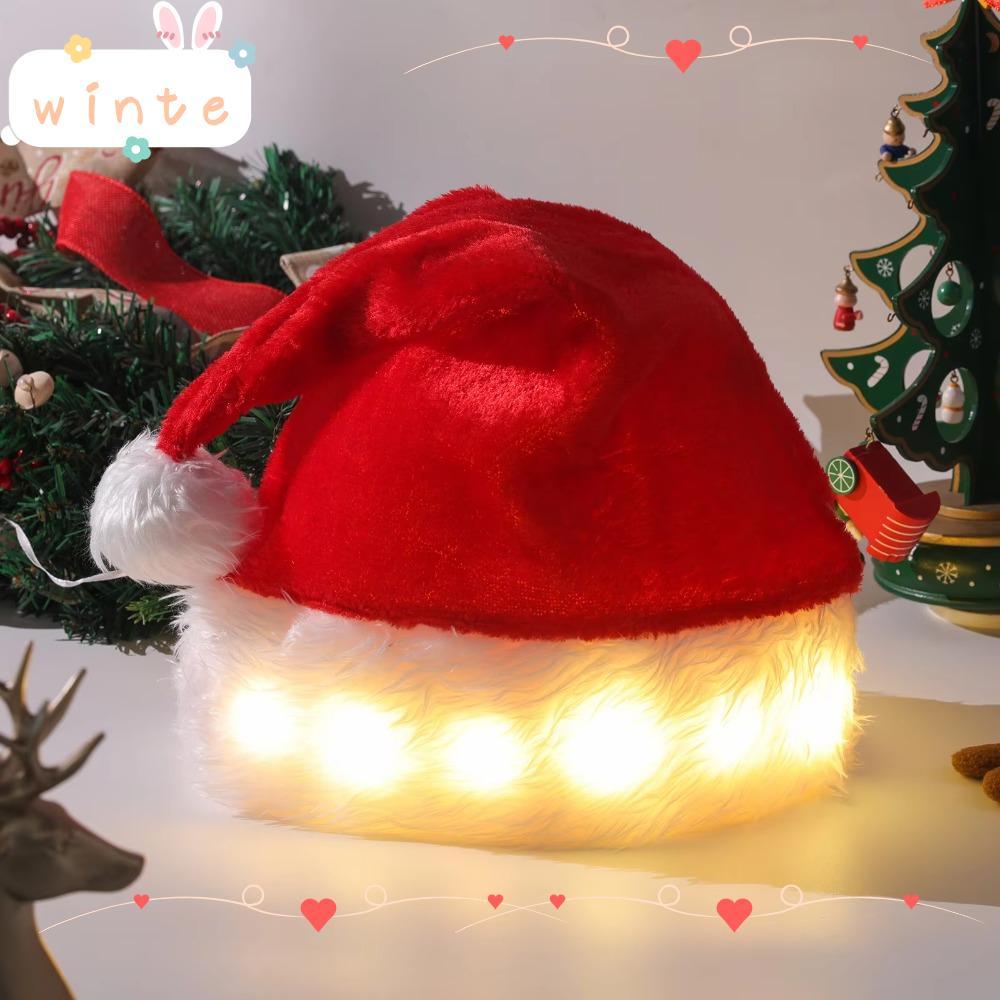 หมวกคริสต์มาสไฟ LED แบบขนปุยยาว พร้อมไฟสว่าง เพอร์เฟคสำหรับงานเฉลิมฉลองในปี 2024
