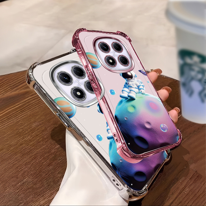 เหมาะสําหรับ Redmi note 15 pro plus 5G 4Gเคสโทรศัพท์กันกระแทกElectroplatedพร้อมรูปแบบสาวสวยTPUปลอกป้