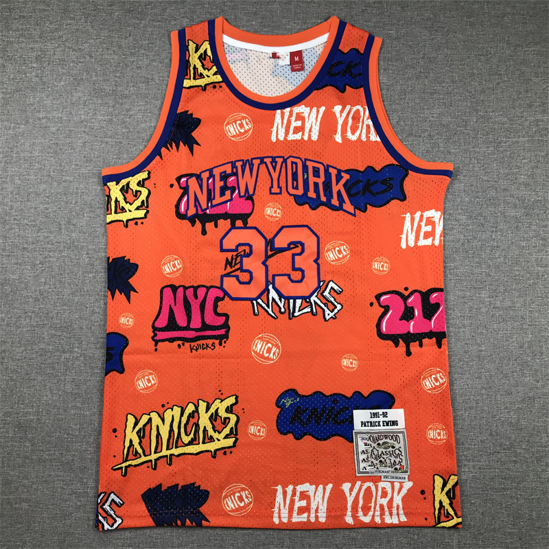 ชุดบาสเกตบอล Retro Ewing นิกซ์ เบอร์ 33 Graffiti Jersey