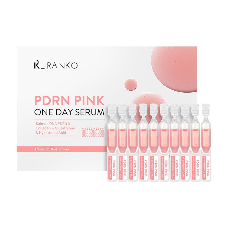 สีชมพูวันเดียว | Salmon DNA PDRN + คอลลาเจน + กลูตาไธโอน | 10 Vials 1.5ml Anti-Aging Moisturizing Fa