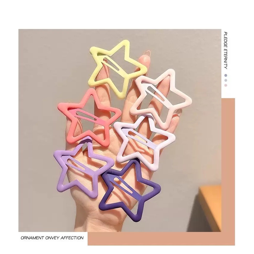 พร้อมส่ง กิ๊บติดผมเด็ก รูปดาวใหญ่ แผงละ3ชิ้น เก๋ๆ คิวๆ สไตส์เกาหลี