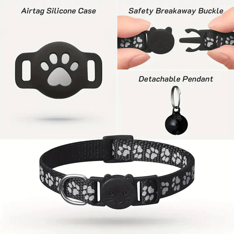 เข้ากันได้กับระบบ iOS Android Pet Cat Locator Collar กันน้ํา Apple "Find My" Tracker ปลอกคอสะท้อนแสง thumbnail 8