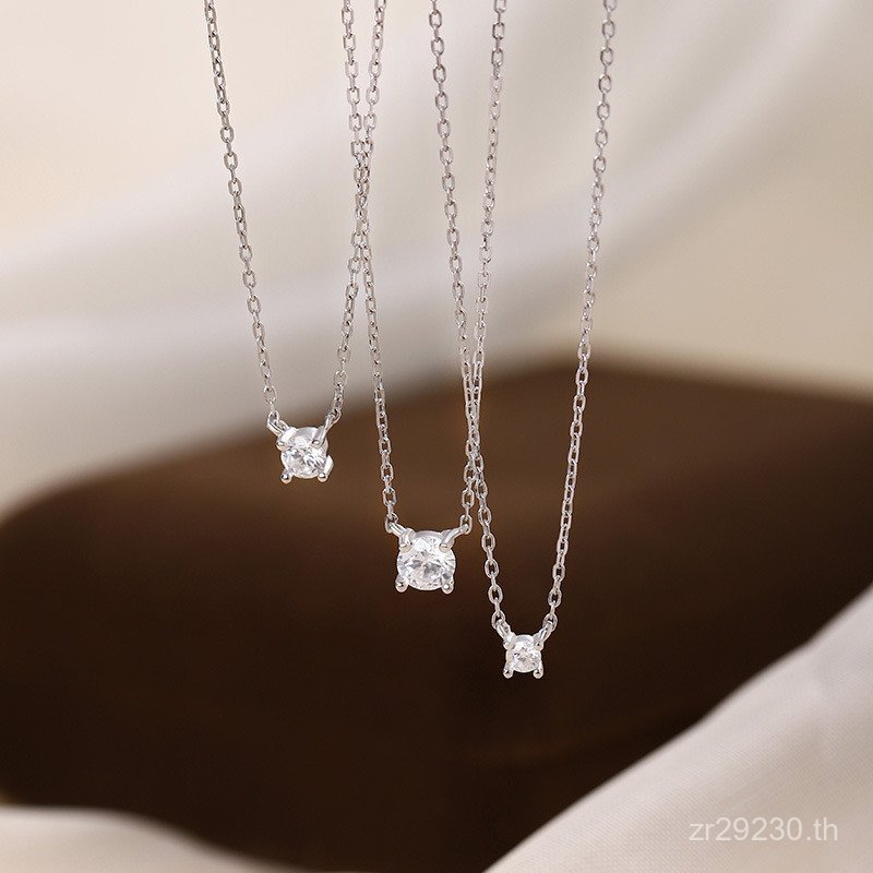 การออกแบบ Sense Simple French Pure Silver S999 Zircon บรรยากาศ High-End Sense Abao Daihatsu Clavicle