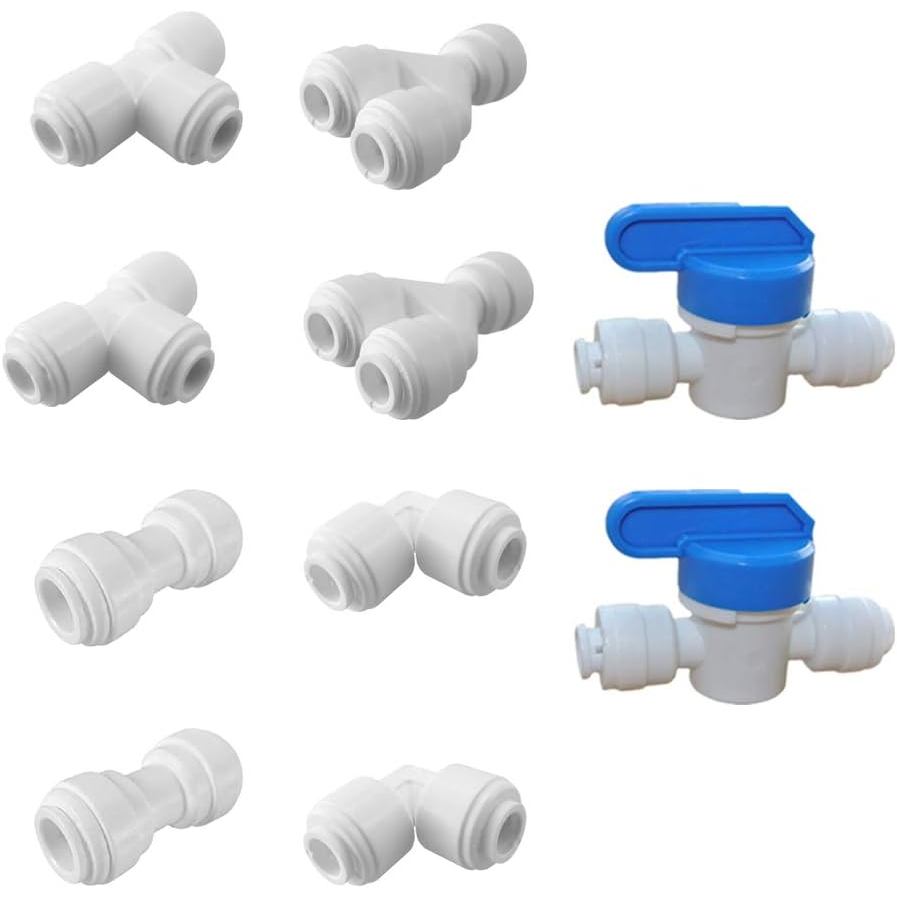 3/8 อุปกรณ์ดันต่อ - ชุดท่อ 3/8 OD (บอลวาล์ว, ข้อต่อ T, Y, L, I - แพ็ค 10 ชิ้น)