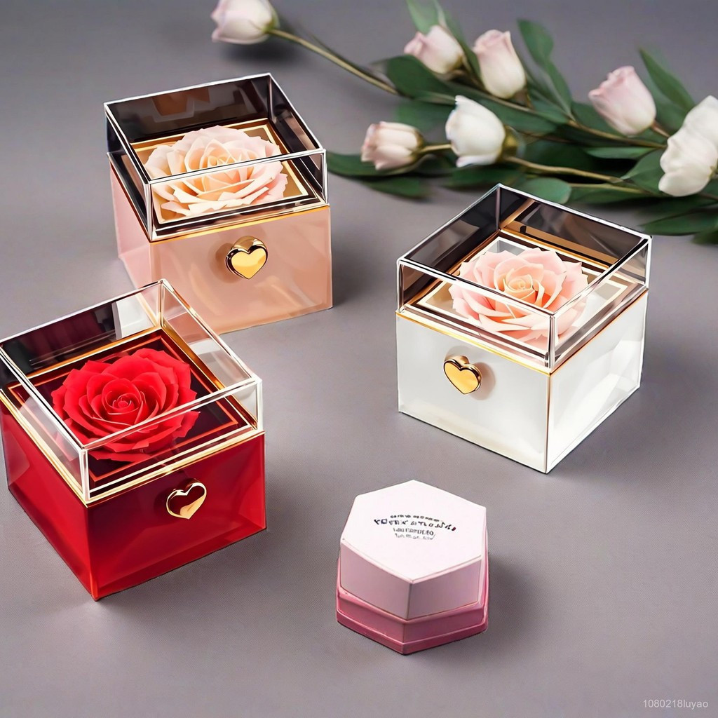 New Product#[Surprise Blooming]Surprise Box Rotating Ring Box Rose Gift Box 520Gift Box Valentine's 