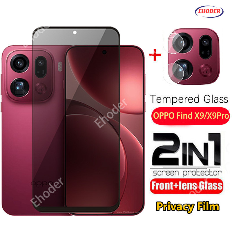 สําหรับ OPPO FindX9 5G 2 in1 Anti-spy ความเป็นส่วนตัวกระจกนิรภัยสําหรับ OPPO ค้นหา X9 Pro X9Pro FindX9 FindX9Pro 5G 2025 หน้าจอความเป็นส่วนตัวเลนส์กล้องป้องกันฟิล์มด้านหน้า