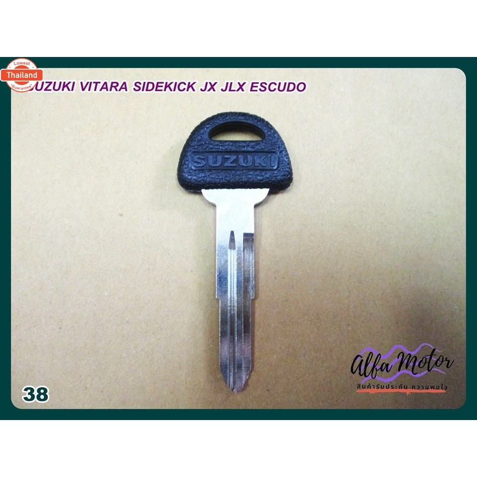 BLANK KEY Fit For SUZUKI VITARA SIDEKICK JX JLX ESCUDO 38 กุญแจเปล่า กุญแจรถยนต์ สีดำ