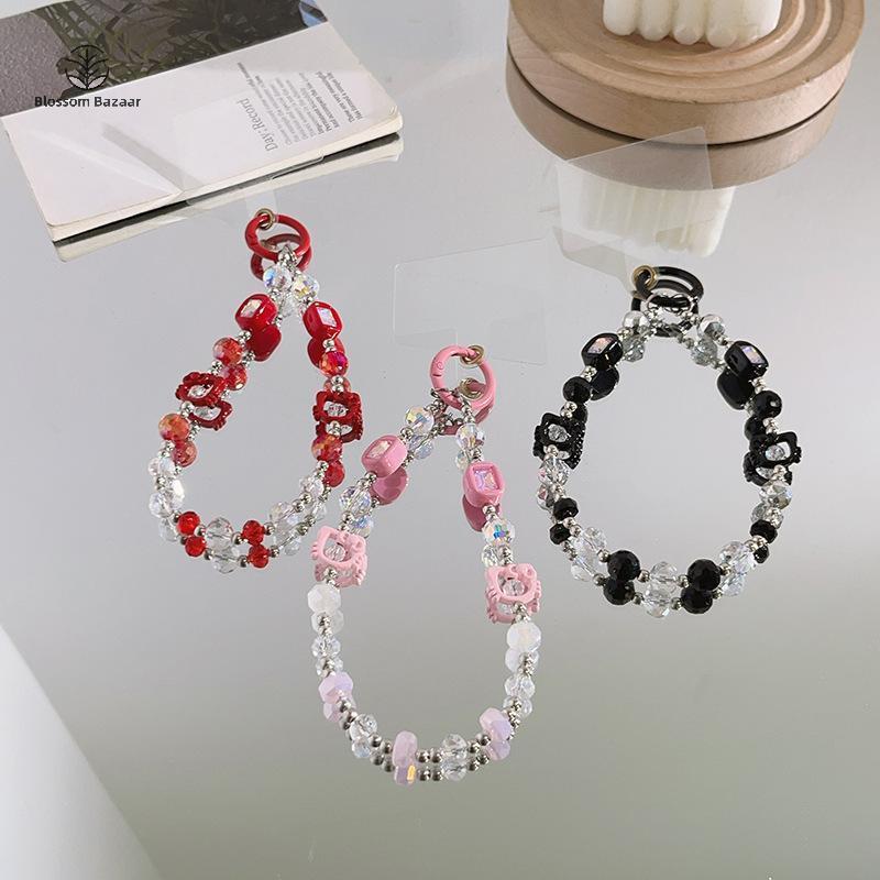 Blossom Bazaar 1 ชิ้นสาวผู้หญิงโทรศัพท์มือถือกระเป๋าแฟชั่นจี้ 3D Hello Kitty โทรศัพท์มือถือ Charm พว