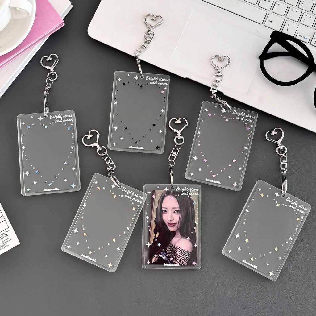 Original Heart-Shaped Star อะคริลิคผู้ถือบัตรขนาดเล็ก 3 นิ้ว