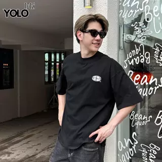 YOLO เสื้อเชิ้ต OVERZISE เสื้อยืดผู้ชาย เสื้อยืดสีพื้น แขนสั้น ใส่ สบาย ไม่ร้อน Y2563