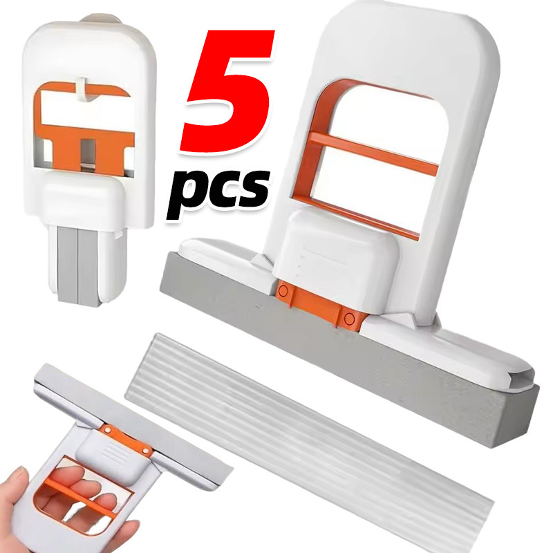 1/3/5 ชิ้น Mini Self-Squeeze Dry Wet Dualpurpose Cleaning Mops - ม็อบฟองน้ําที่ถอดออกได้แบบใช้มือถือ