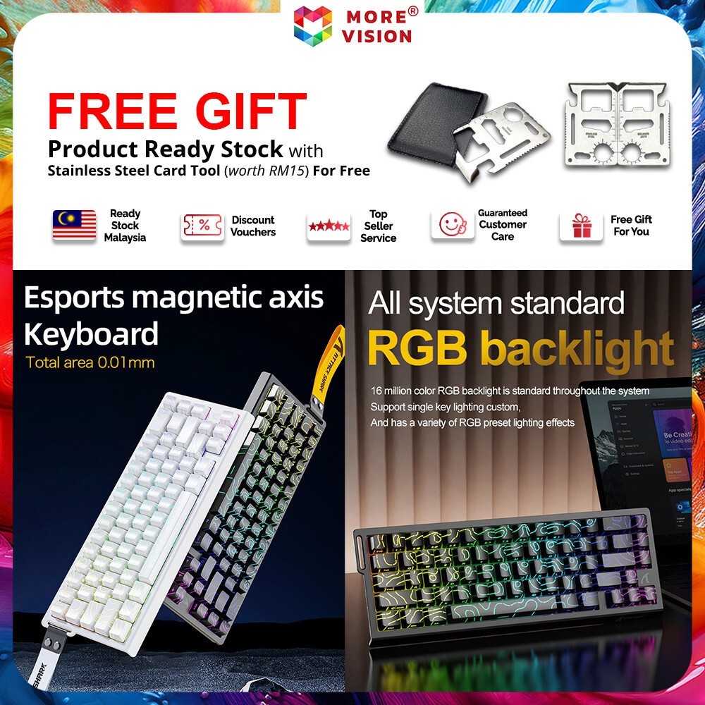 ATTACK SHARK X68 HE Magnetic Axis Mechanical Keyboard Rapid Trigger Gaming Wired RGB Hotswap 8kHz RT