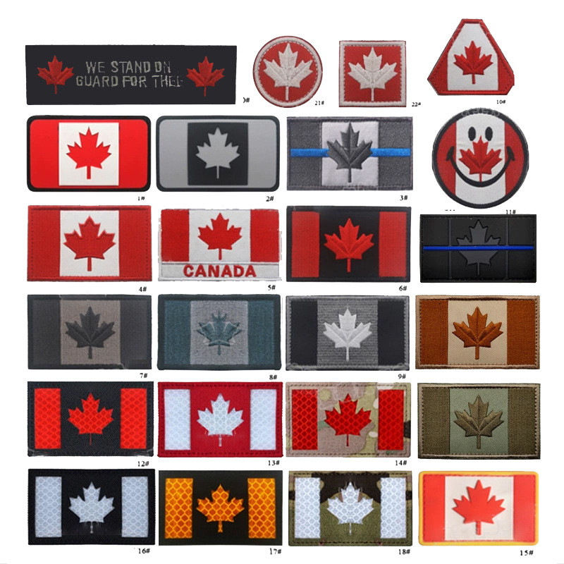 Spot Goods#Aotu Dole CANADA Canada Flag Quebec Flag Embroidered Armband with Velcro Badge1019hw