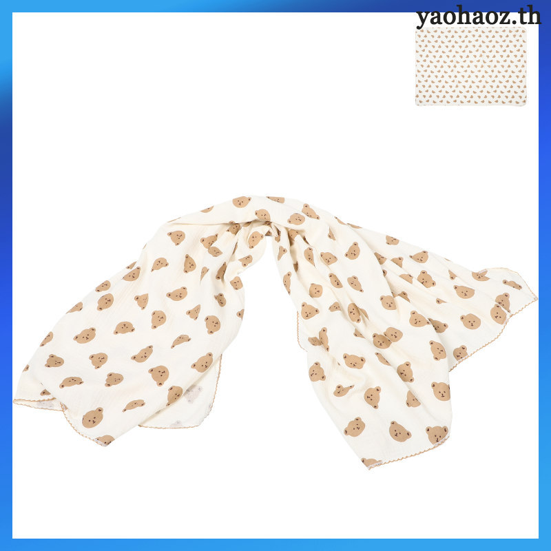 🍳 ผ้าห่มเด็กผ้าฝ้ายมัสลินสีเหลืองอ่อน ผ้านุ่มดูดซับสำหรับอาบน้ำห้องเด็กอ่อนและเก็บความอบอุ่น 47x47 I