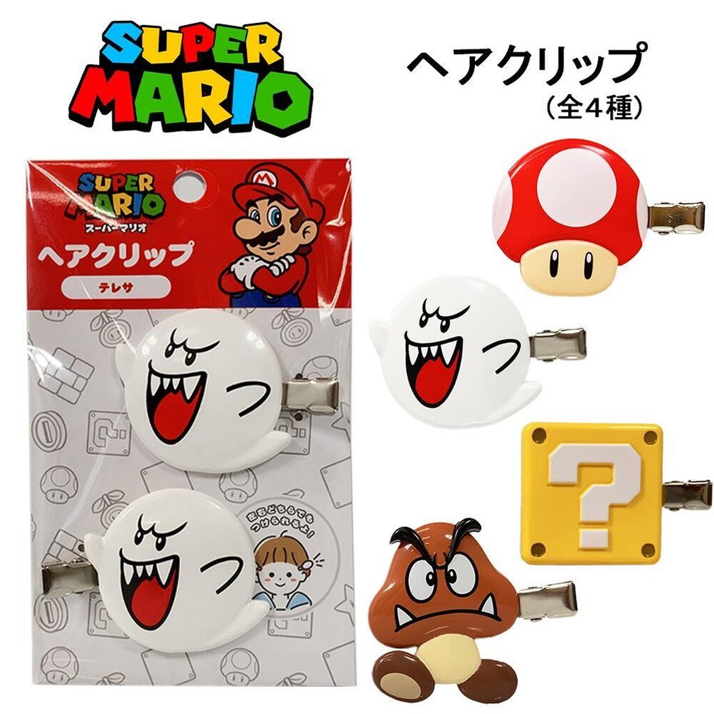 Super Mario Hair Clip กิ๊บติดผมลายมาริโอ้ แท้ จากญี่ปุ่น