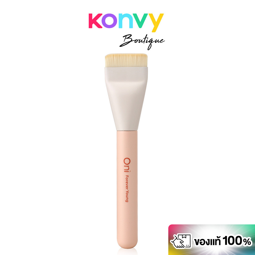 Oni Flat Foundation Brush #Sakura Pink แปรงลงรองพื้นทรงแบน โอนิ ขนแน่น ไม่กินรองพื้น เกลี่ยเนียนกริบ ไม่เป็นคราบ.