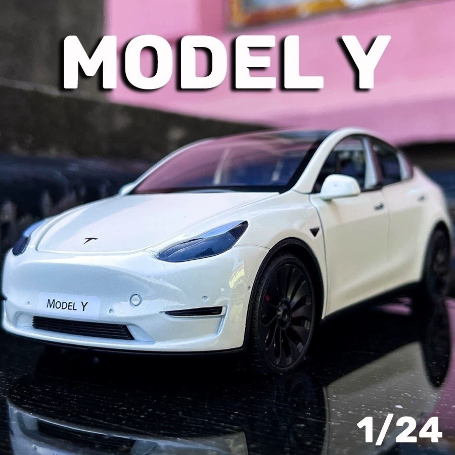 1:24 Scale Tesla Model Y SUV Alloy Car Model Diecast Car Sound Light Car Lovers Collection Kids Birt