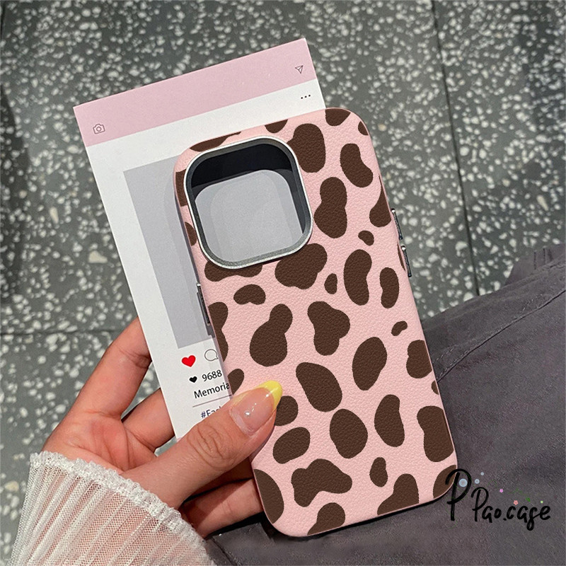 สำหรับiPhone 11 17 15 13 16 12 Pro Max 15 7 8 Plus XR X XS SE 2 3แนวโน้มสาวร้อนแรงหนังลายเสือดาวเนื้อสัมผัสป้องกันการตก