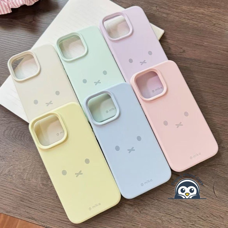 กระต่ายน่ารัก Emoji เคสโทรศัพท์สําหรับ Vivo V40 V30 V29 X300 Pro Lite X200 FE X100 S30 Pro Mini ปลอก Simple Candy สีทึบการ์ตูน Matte กันกระแทกนุ่มปกหลัง