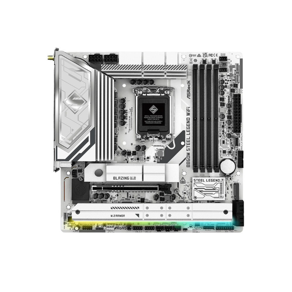ASROCK B860M Steel Legend WiFi Mainboard (เมนบอร์ด) Micro-ATX DDR5 Intel® Core™ Ultra Processors (Series 2) (LGA1851) ราคา ถูกที่สุด ดีลบีเคเค แกลเลอรีภาพที่ 2