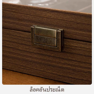วอลนัทสีดํา กล่องนาฬิกา เครื่องประดับออแกไนเซอร์ ขาตั้งจอแสดงผลย้อนยุค ฝาแก้ว ซับกํามะหยี่ การจัดเก็บมัลติฟังก์ชั่ ของขวัญไม้ ดูคอลเลกชัน 6 10 12ช่อง