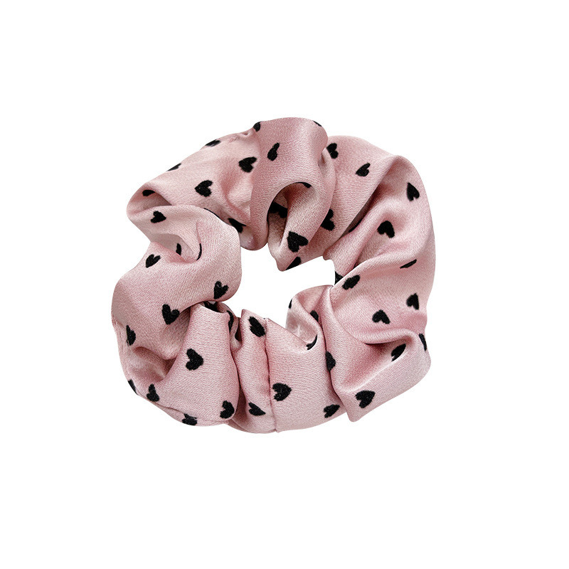 แหวนติดผมลายจุดรูปหัวใจผ้าซาตินเครื่องประดับผม Scrunchie อ่อนโยนและหลากหลาย ราคา ถูกที่สุด ดีลบีเคเค แกลเลอรีภาพที่ 9