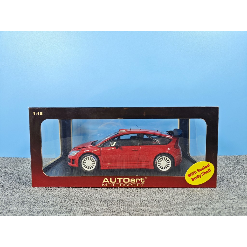 Aa autoart autoart Citroen c4 Rally Car WRC สีแดงไม่มีพวงมาลัย 1: 18 Alloy Closed Car Models, Genera