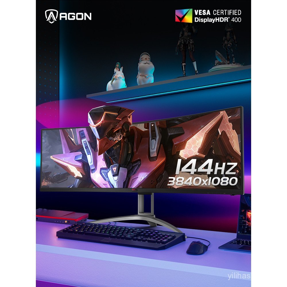 AOC Love Attack AGON 49 นิ้ว 144HZ พื้นผิวโค้ง 32: 9 หน้าจอปลาสําหรับเล่นเกม AG493QCX จอคอมพิวเตอร์