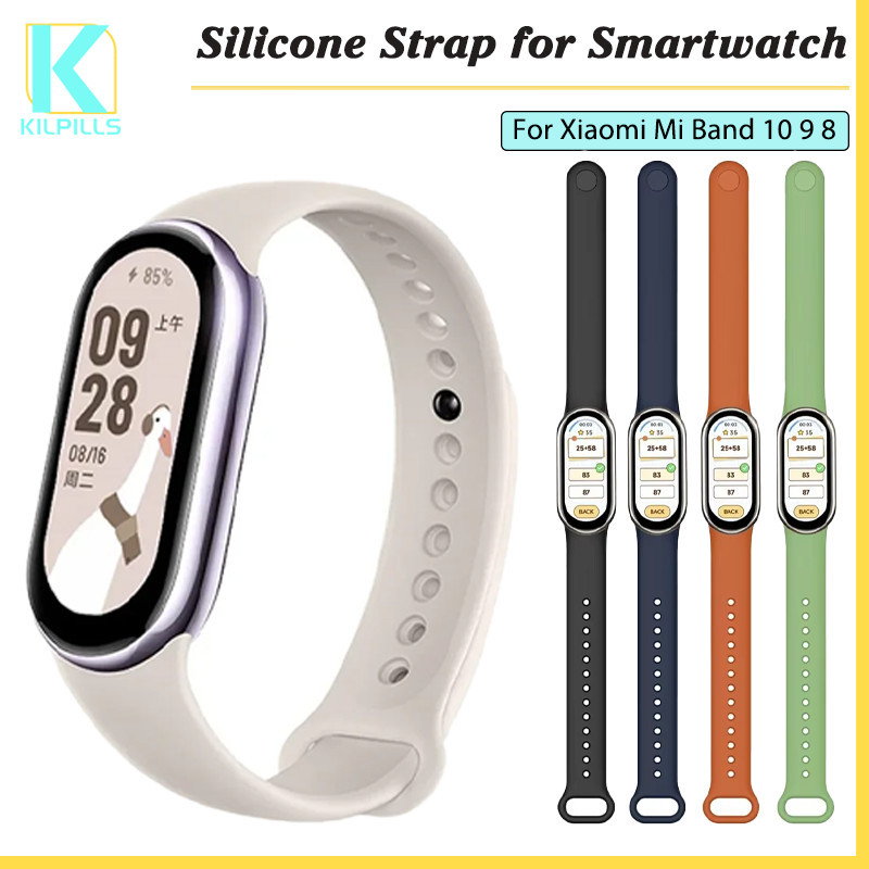 สายกีฬา for Xiaomi Smart Band 10 9 8 สายยางเปลี่ยนซิลิโคน for Mi Band 10 9 8 NFC Smartwatch