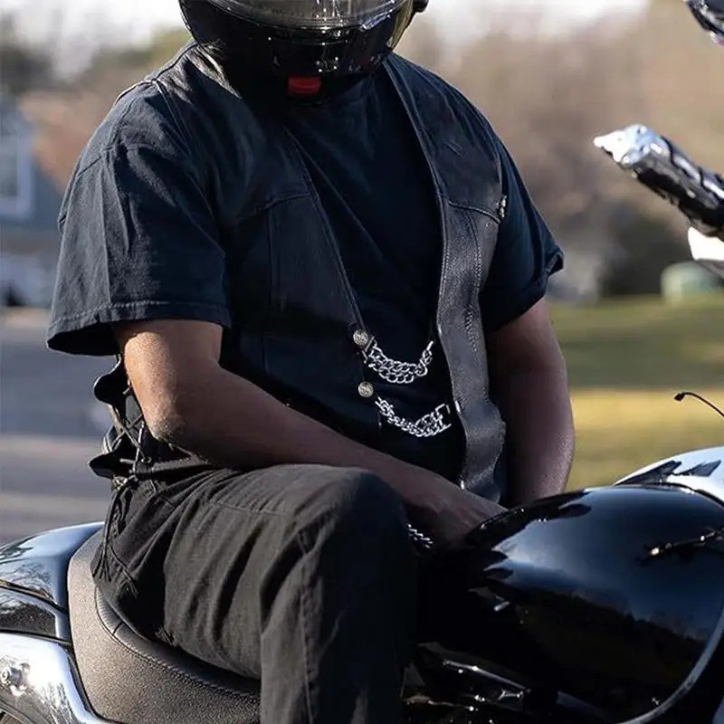 4pcs เสื้อกั๊กรถจักรยานยนต์ Extenders 2nd Amendment เสื้อกั๊ก Extender พร้อมโซ่ Heavy-duty เสื้อกั๊ก