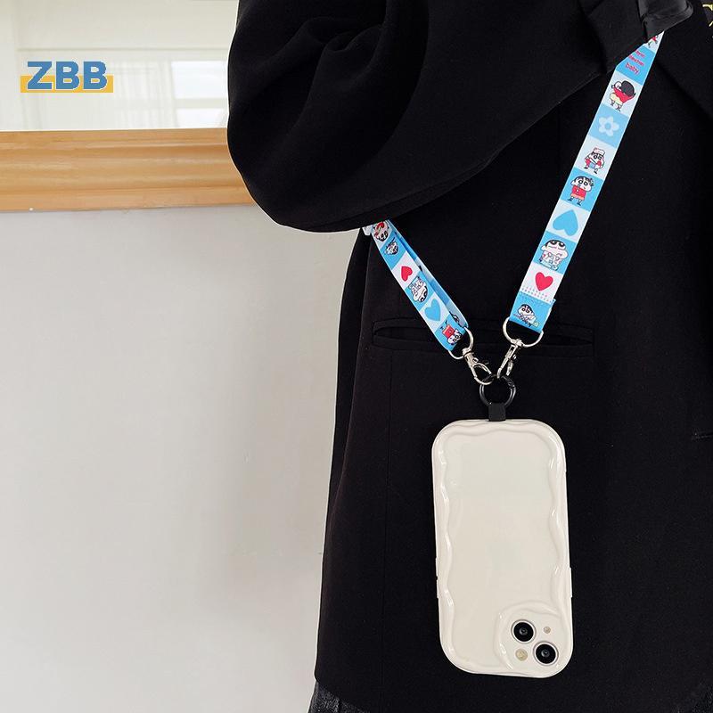 ZBB> การ์ตูนเครยอนชินจังโทรศัพท์เชือกเส้นเล็กป้องกันการสูญหายปรับยาวCrossbodyสายคล้องคอจี้กล้องสําหร