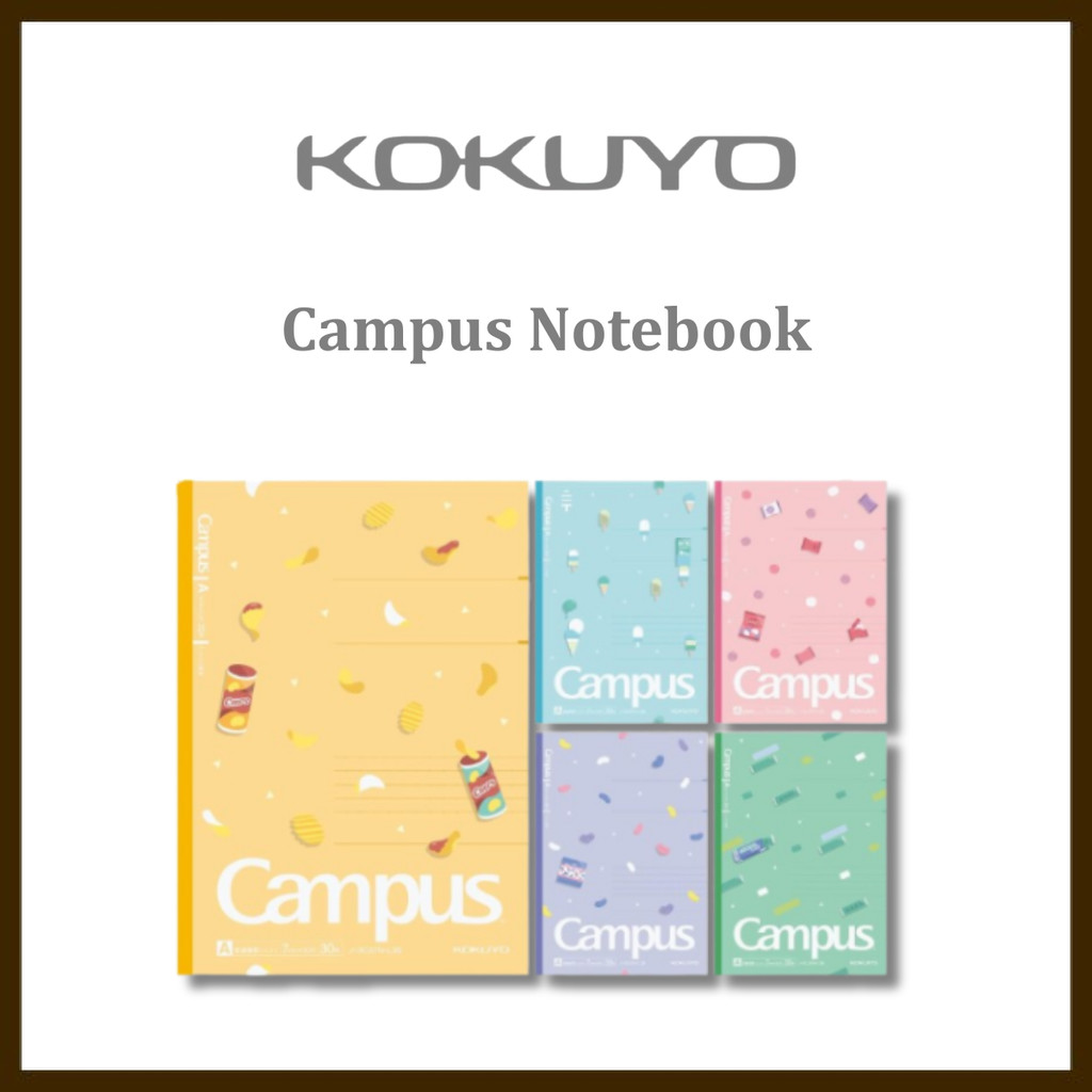 KOKUYO Campus Notebook Limited Edition B5 Dot A-Special, 5 Color Pack, Snack Motif No. 3CATN-L36X5 A