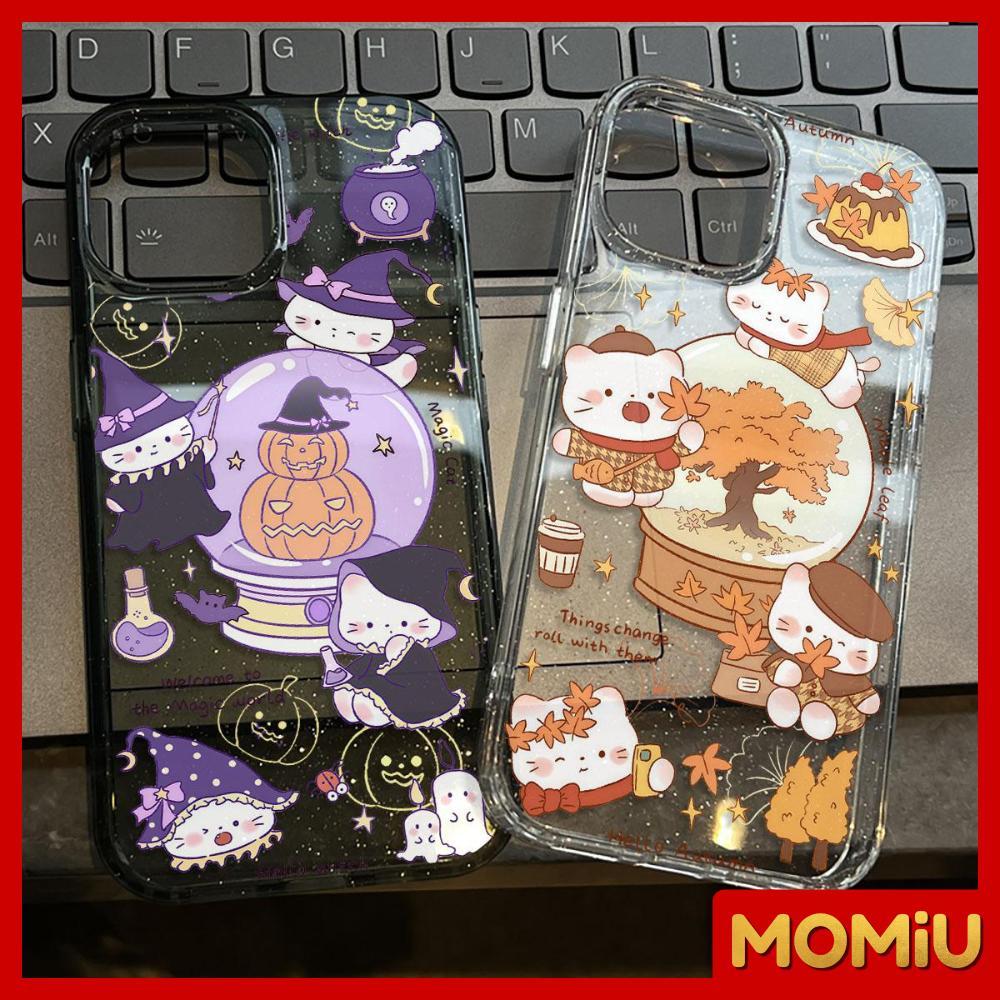 MOMiU - เคส TPU ใสแบบผงกลิตเตอร์แวววาว เข้ากันได้สำหรับ เคสไอโฟน11 เคส iphone 16 Pro Max ลูกแก้วคริสตัลสวยงาม