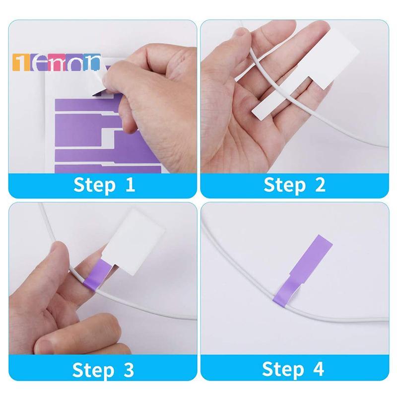 [Lemon] 8 ชิ้นป้ายสายเคเบิลแท็กสําหรับการจัดการสายเคเบิลแท็กสายไฟกันน้ําที่มีสีสันสําหรับฉลากลวดกาวต