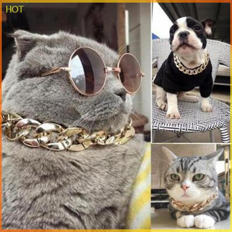 Technicolorsuper 1 PC Gold ปรับสุนัขแมวสร้อยคอสร้อยคอทองสําหรับสุนัขลูกแมวอุปกรณ์สัตว์เลี้ยง TSR