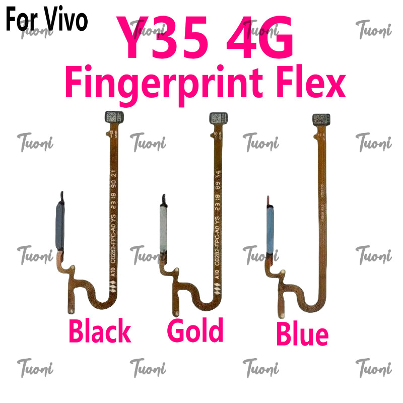 สําหรับ Vivo Y35 4G นิ้วพิมพ์เซ็นเซอร์ลายนิ้วมือ Flex Power ปุ่ม flex Cable Replacement