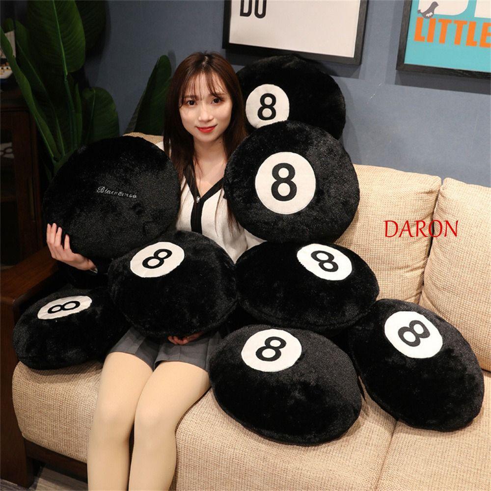 DARON ตุ๊กตาบิลเลียด 8 Ball No. 8 Ball โซฟาตกแต่งของขวัญสร้างสรรค์ตุ๊กตาของเล่นตกแต่งบ้านนุ่ม 8 Ball