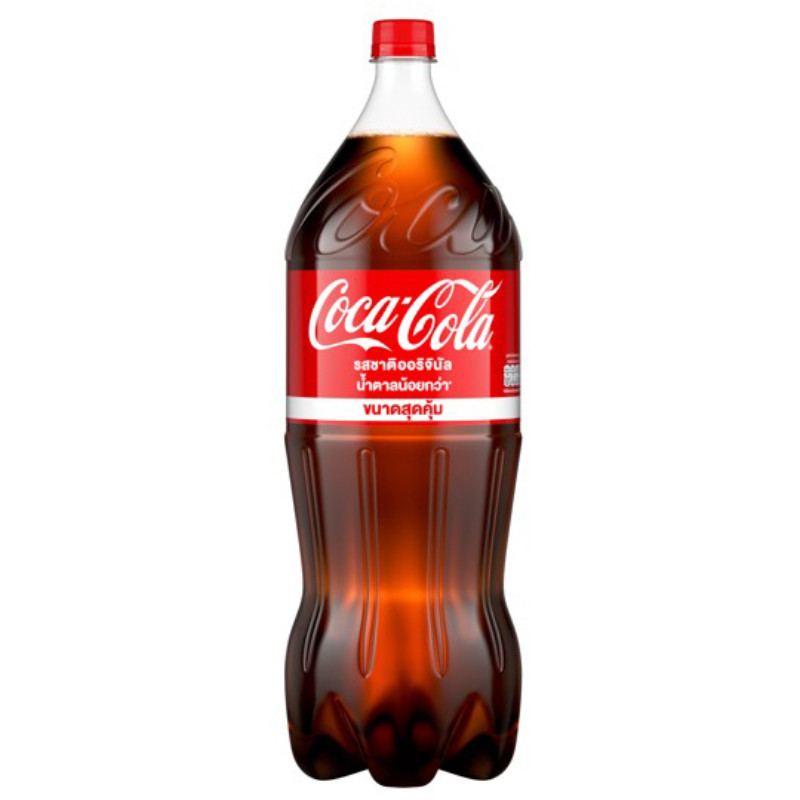 โค้กสูตรน้ำตาลน้อย 2.5ลิตร Coke Original Less Sugar 2.5L [หมายเลขบาร์โค้ด 8851959004586]