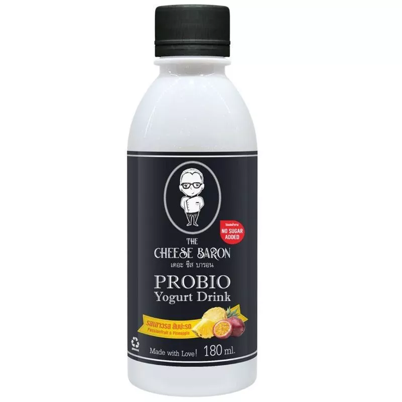 เดอะชีสบารอนโยเกิร์ตพร้อมดื่มรสเสาวรสและสับปะรด 180มล. TheCheeseBaronPineapple 180ml [หมายเลขบาร์โค้ด 8859601300352]