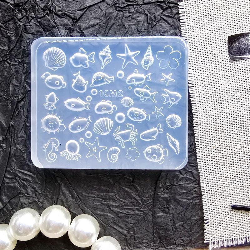 (seps) 3D ฤดูร้อนชายหาดซิลิโคนเล็บแม่พิมพ์เปลือกหอยปลาดาวสังข์รูปแบบแม่แบบใช้งานง่ายสําหรับบ้านเจลแต่งเล็บ DIY (TH)