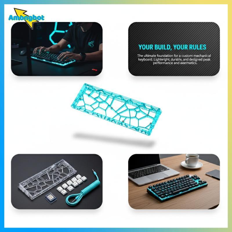 Amonghot> GH60 Keyboard Shell Hollow เคสอะคริลิคใสสําหรับ DIY Mechanical Keyboard Custom Buildingpat