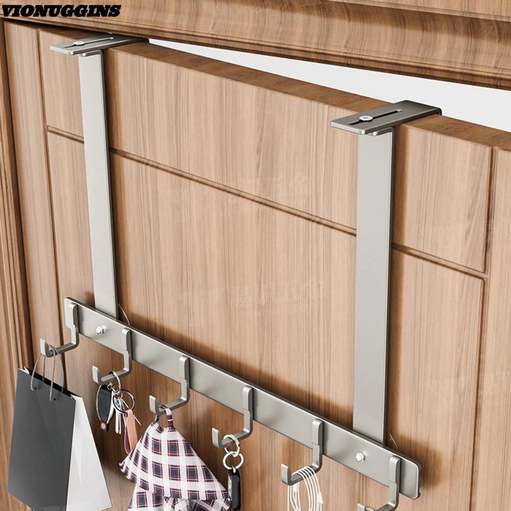 VIONUGGINS Coat Hat Towel Rack, Over Door 5/6 Hooks Hanger Hook, ปรับแขวนเสื้อผ้าเก็บหลังประตู Hook Home Gadgets