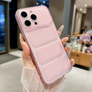น้ําแข็งเจาะรังผึ้งกระจายความร้อนตาข่ายทีพียูเคสนิ่มสําหรับ ไอโฟน 17 16 15 14 13 12 โปรแม็กซ์ กันลื่นและป้องกันการตกฝาหลัง