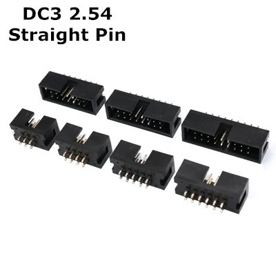 10Pcs DC3 6P 8P 10P 14P 16P 18P 20P 26P 30P 34P 40P 50P 2.54mm Socket Header Connector ISP ชาย Doubl