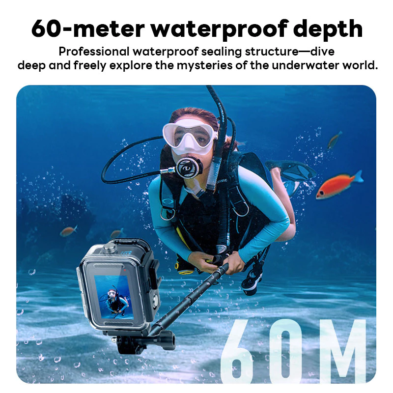 Actual เคสกันน้ำ GoPro Hero 9 10 11 12 13 ดำน้ำลึก 60 เมตร เคสกันกระแทก สำหรับปั่นจักรยาน ดำน้ำ กีฬาเอ็กซ์ตรีม thumbnail 3