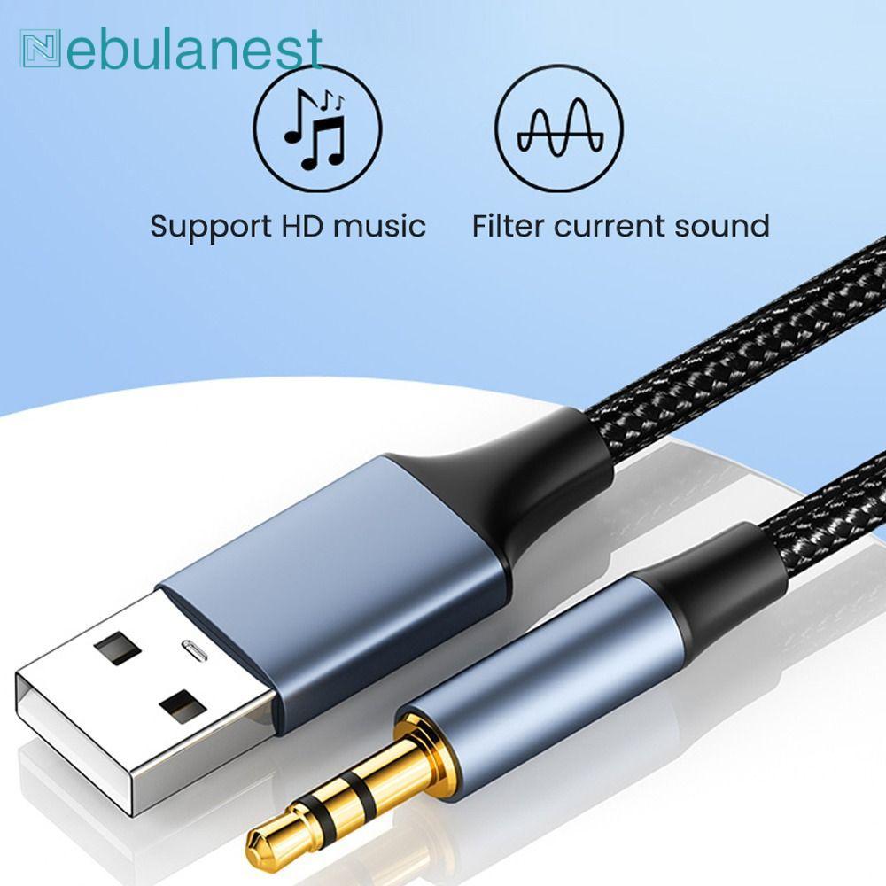 NEBULANES USB to 3.5mm Stereo USB A to 3.5 Jack Adapter Wire Aux Line
