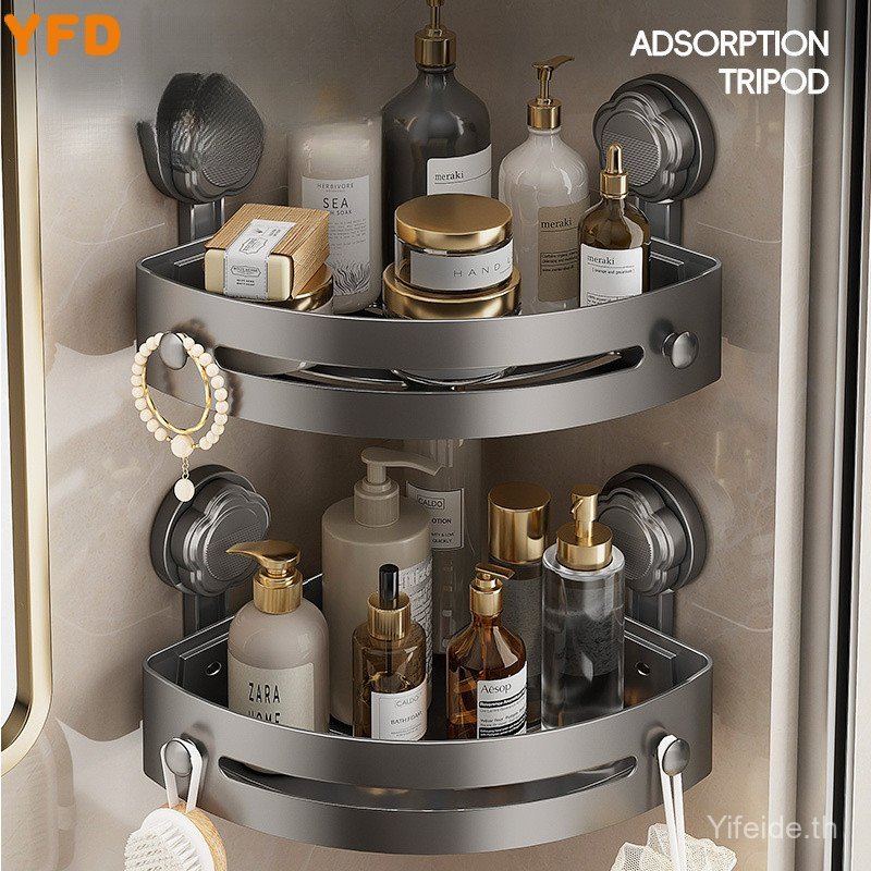YFD Suction cup no-drill triangle shelf bathroom storage rack toilet organizer rack bathroom towel r