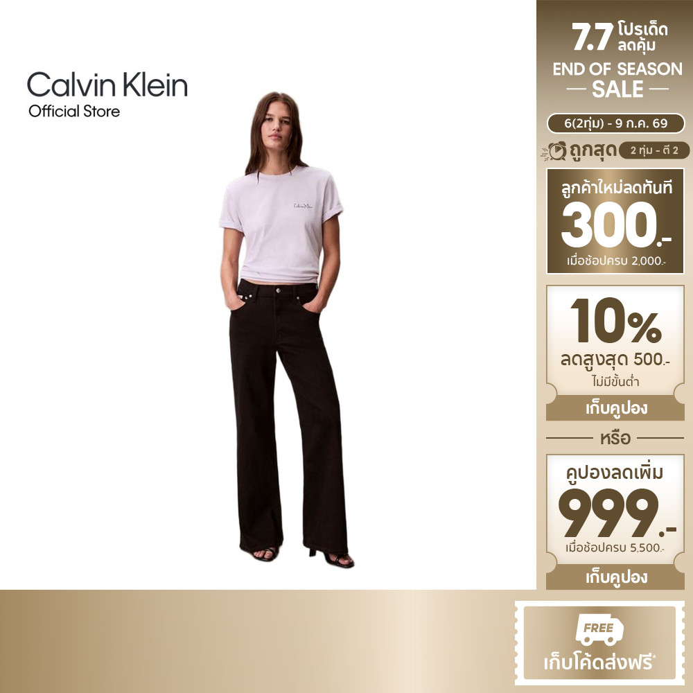 CALVIN KLEIN เสื้อยืดคอกลมแขนสั้นผู้หญิง CLASSIC GRAPHIC TEE  รุ่น 47E809G 2IK-สีพีช