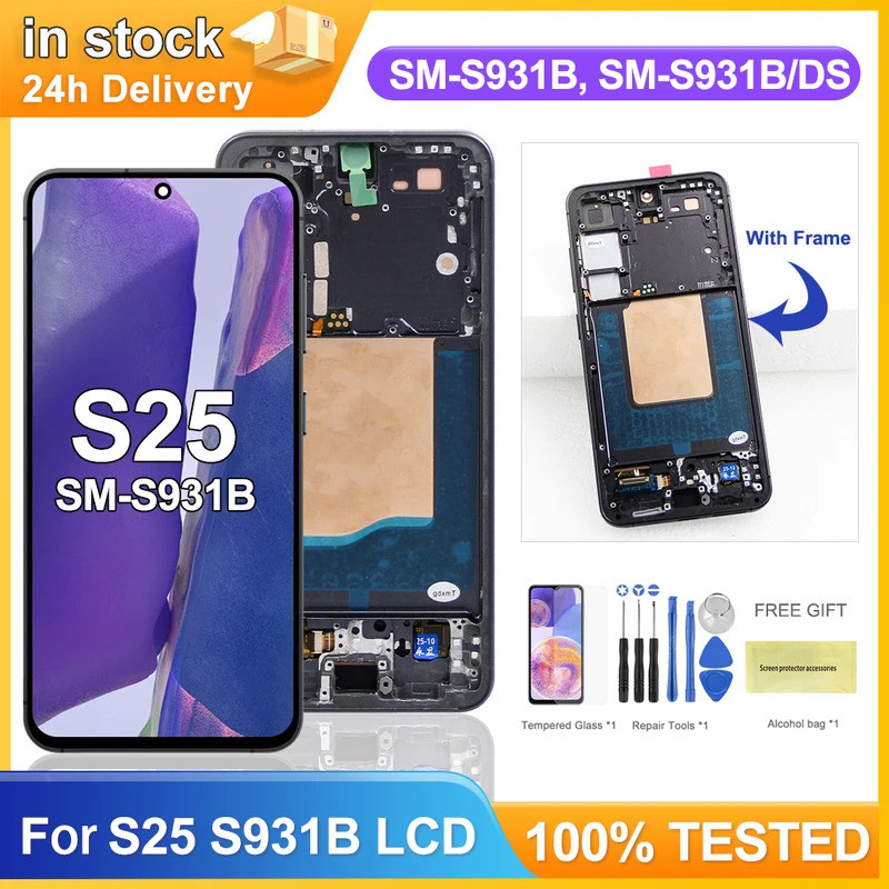OLED สําหรับ Samsung S25 S931B S931U S931W S931N S931E จอแสดงผล LCD หน้าจอสัมผัสสําหรับ Samsung S25 