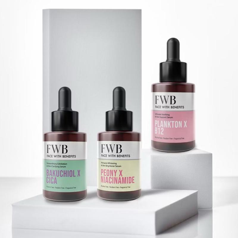 ￼Face With Benefits Serum เฟซ วิท เบเนฟิทส์ เซรั่มบำรุงผิว 30ml (Peony X Niacinamide/Plankton X B12/Bakuchiol X Cica)